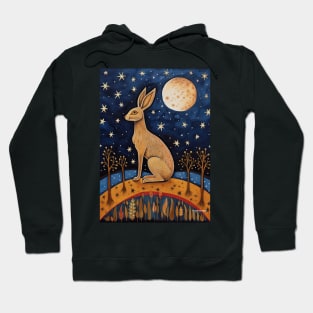 Moonlit Reverie: The Hare's Serenity Hoodie